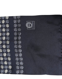 Dolce & Gabbana Dolce & Gabbana Men Navy Blue Geometric Dot Silk Fringed Neck Shawl Men's Scarf