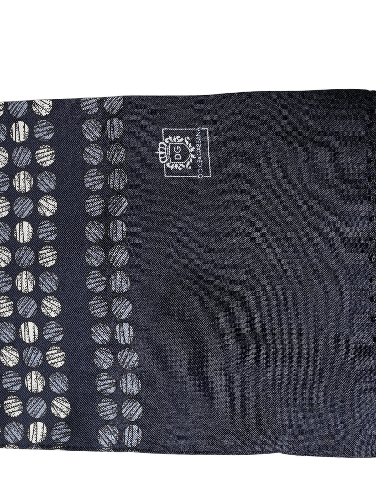 Dolce & Gabbana Dolce & Gabbana Men Navy Blue Geometric Dot Silk Fringed Neck Shawl Men's Scarf