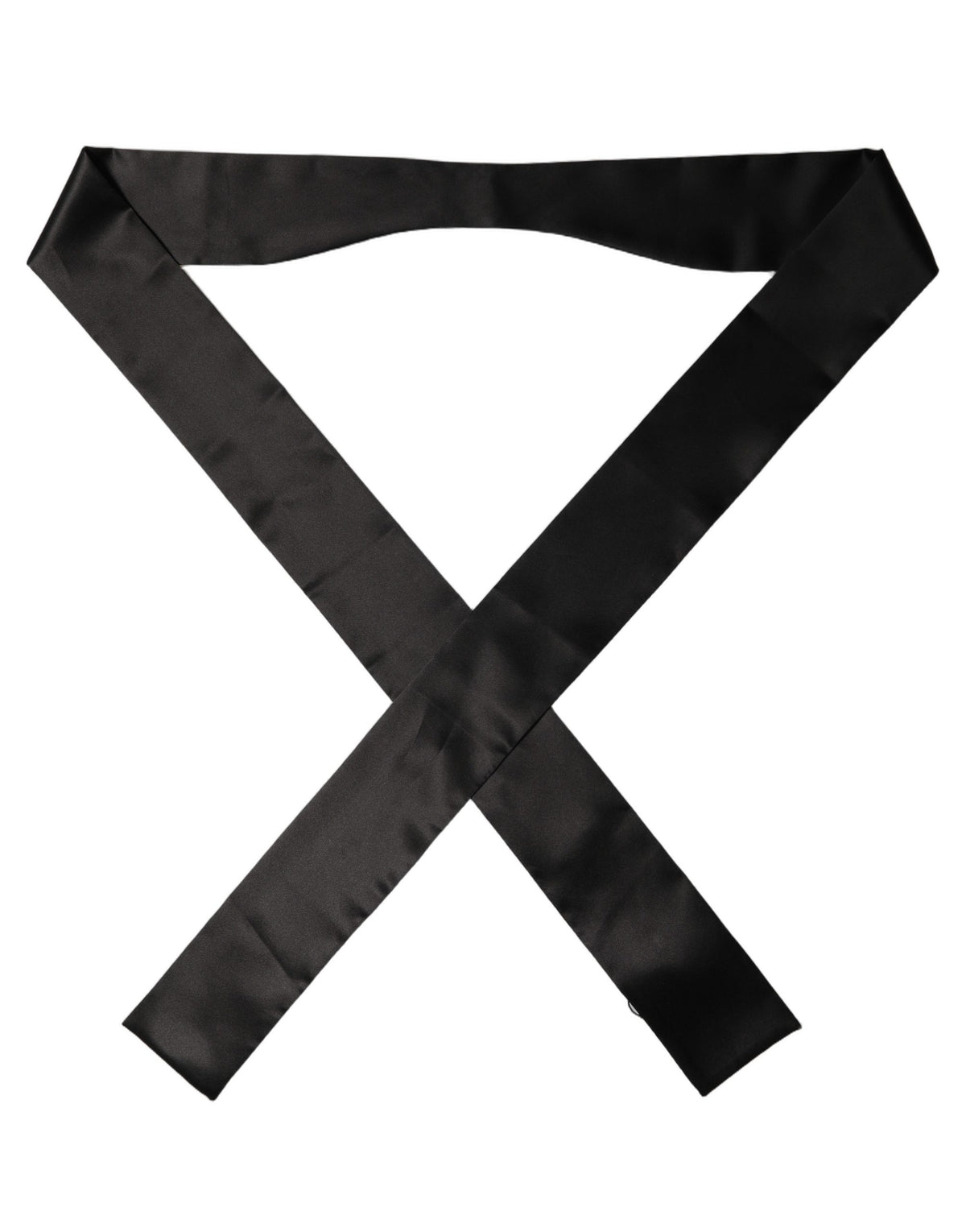 Dolce & Gabbana Dolce & Gabbana Men Black Satin Silk Skinny Neck Shawl Men's Scarf