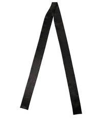 Dolce & Gabbana Dolce & Gabbana Men Black Satin Silk Skinny Neck Shawl Men's Scarf