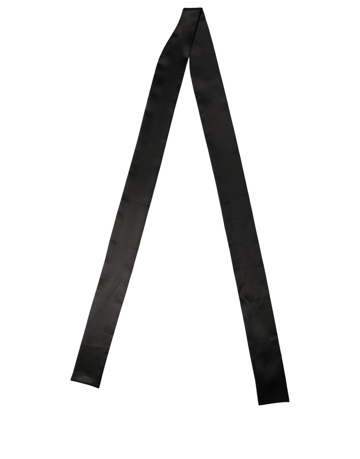 Dolce & Gabbana Dolce & Gabbana Men Black Satin Silk Skinny Neck Shawl Men's Scarf