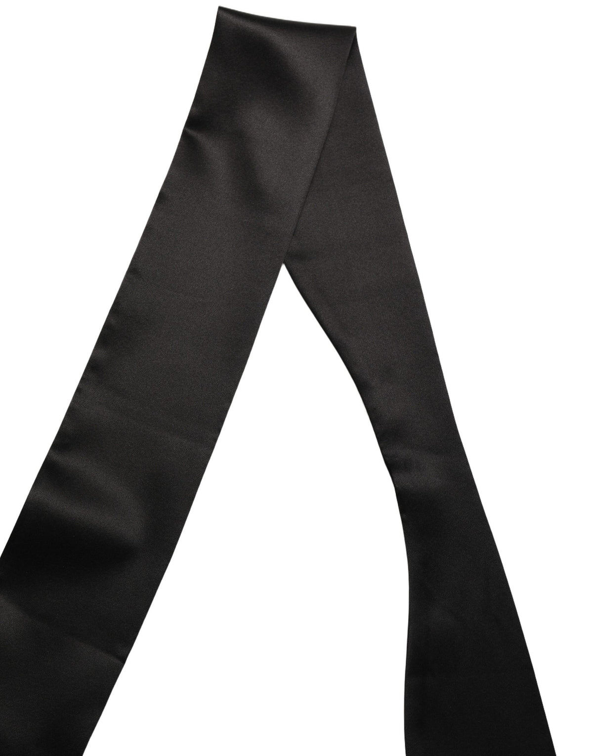 Dolce & Gabbana Dolce & Gabbana Men Black Satin Silk Skinny Neck Shawl Men's Scarf