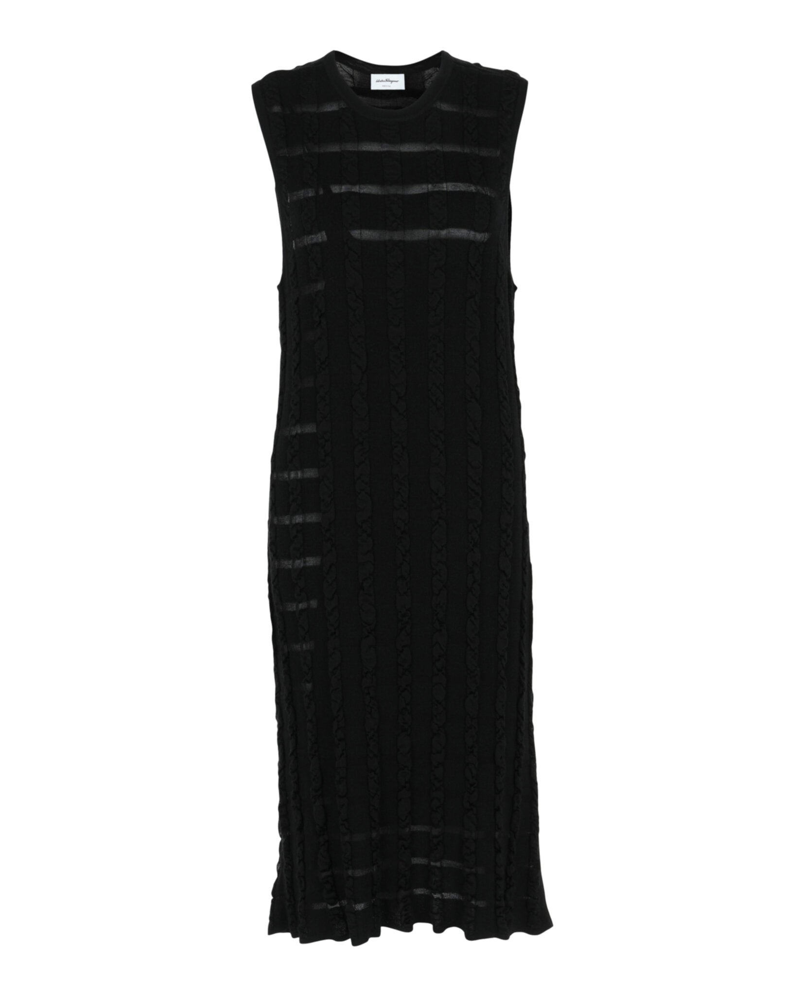 Ferragamo Womens Cable Knit Midi Dress