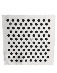 Dolce & Gabbana White Black Polka Dot Square Foulard Men's Scarf