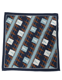 Dolce & Gabbana Navy Blue Abstract Square Pocket Foulard Men's Scarf