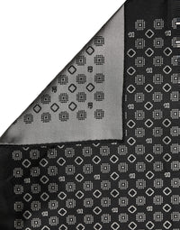 Dolce & Gabbana Dolce & Gabbana Black White Patterned Pocket Square Men's Scarf