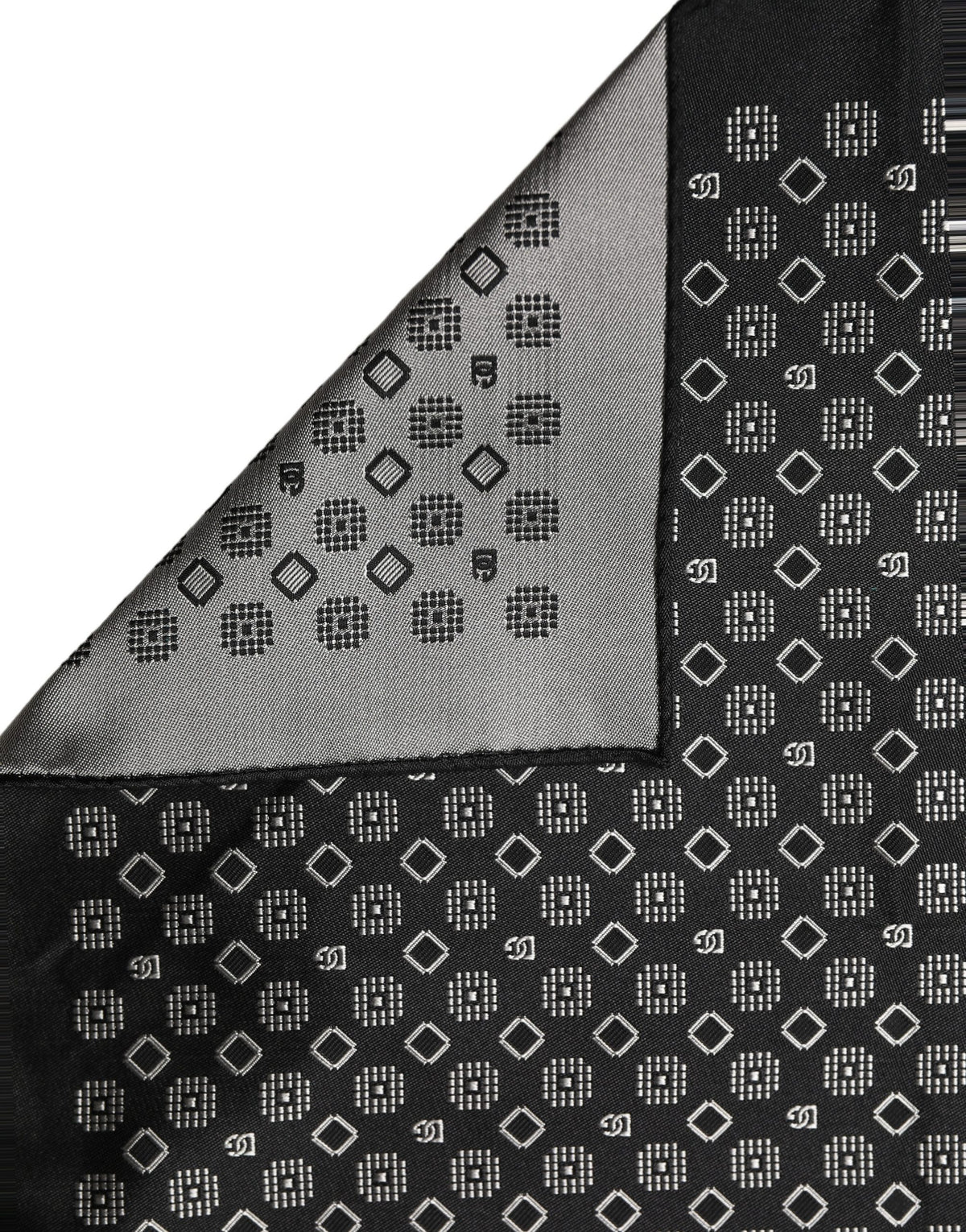 Dolce & Gabbana Dolce & Gabbana Black White Patterned Pocket Square Men's Scarf