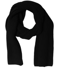 Dolce & Gabbana Men Black Wool Knitted Neck Shawl Men's Scarf