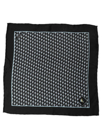 Dolce & Gabbana Dolce & Gabbana Black Silk Geometric Handkerchief Pocket Men's Scarf