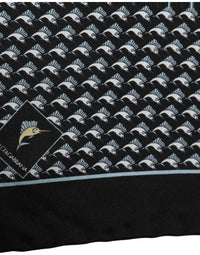 Dolce & Gabbana Dolce & Gabbana Black Silk Geometric Handkerchief Pocket Men's Scarf