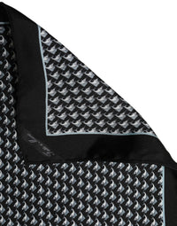 Dolce & Gabbana Dolce & Gabbana Black Silk Geometric Handkerchief Pocket Men's Scarf
