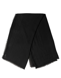 Dolce & Gabbana Dolce & Gabbana Black Silk Wool Fringed Men Lace Stole Men's Scarf