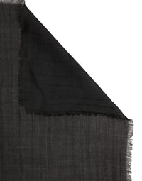 Dolce & Gabbana Dolce & Gabbana Black Silk Wool Fringed Men Lace Stole Men's Scarf