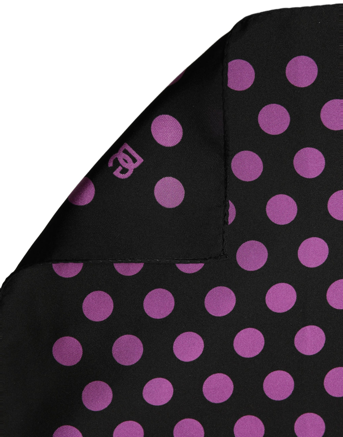 Dolce & Gabbana Dolce & Gabbana Purple Black Polka Dot Square Foulard Men's Scarf
