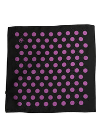 Dolce & Gabbana Dolce & Gabbana Purple Black Polka Dot Square Foulard Men's Scarf