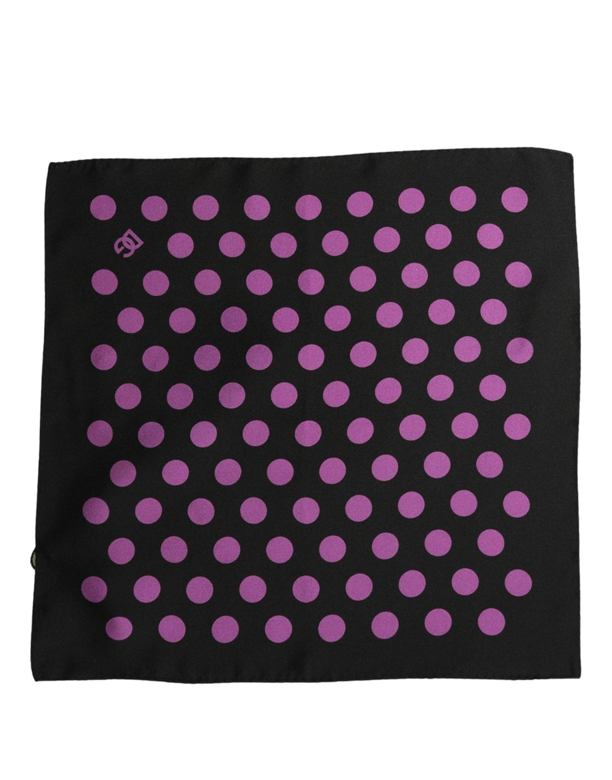 Dolce & Gabbana Dolce & Gabbana Purple Black Polka Dot Square Foulard Men's Scarf