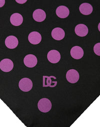 Dolce & Gabbana Dolce & Gabbana Purple Black Polka Dot Square Foulard Men's Scarf