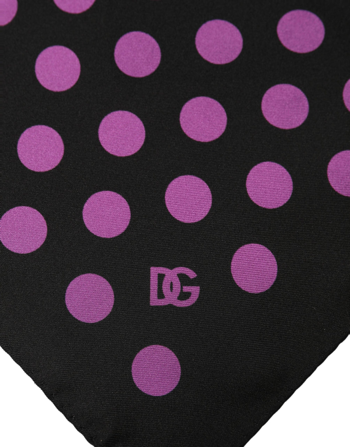 Dolce & Gabbana Dolce & Gabbana Purple Black Polka Dot Square Foulard Men's Scarf