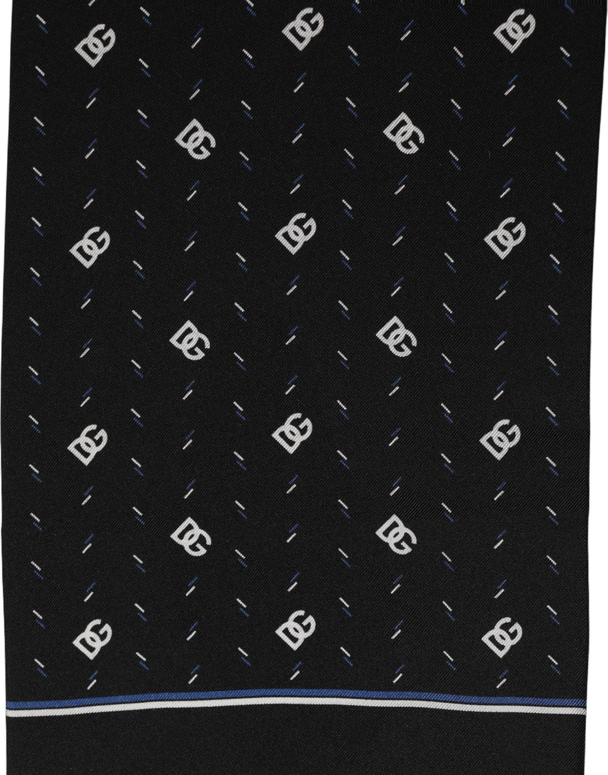 Dolce & Gabbana Dolce & Gabbana Black Silk DG Logo Men Fringed Shawl Men's Scarf