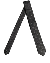 Dolce & Gabbana Dolce & Gabbana Men Black Silk Sacred Heart Adjustable Men'sd NeckMen's Men's Tie