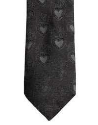 Dolce & Gabbana Dolce & Gabbana Men Black Silk Sacred Heart Adjustable Men'sd NeckMen's Men's Tie