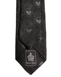 Dolce & Gabbana Dolce & Gabbana Men Black Silk Sacred Heart Adjustable Men'sd NeckMen's Men's Tie
