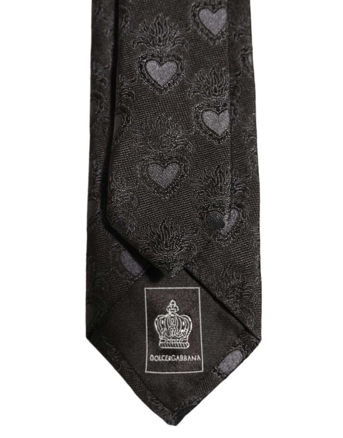 Dolce & Gabbana Dolce & Gabbana Men Black Silk Sacred Heart Adjustable Men'sd NeckMen's Men's Tie