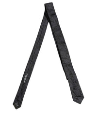 Dolce & Gabbana Dolce & Gabbana Men Black Floral Jacquard Adjustable Men'sd NeckMen's Men's Tie