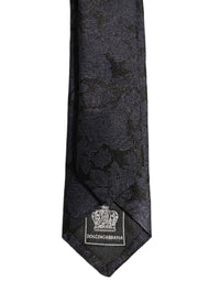 Dolce & Gabbana Dolce & Gabbana Men Black Floral Jacquard Adjustable Men'sd NeckMen's Men's Tie