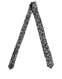 Dolce & Gabbana Dolce & Gabbana Black Musical Instrument Silk Adjustable Men'sd NeckMen's Men's Tie