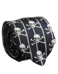 Dolce & Gabbana Dolce & Gabbana Men Black Silk Skull Fantasy Adjustable Men'sd NeckMen's Men's Tie