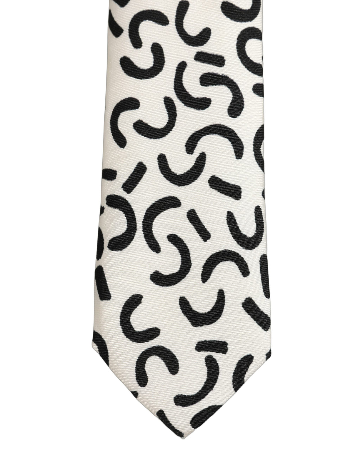 Dolce & Gabbana Dolce & Gabbana Men Cream Silk Abstract Adjustable Men'sd NeckMen's Men's Tie