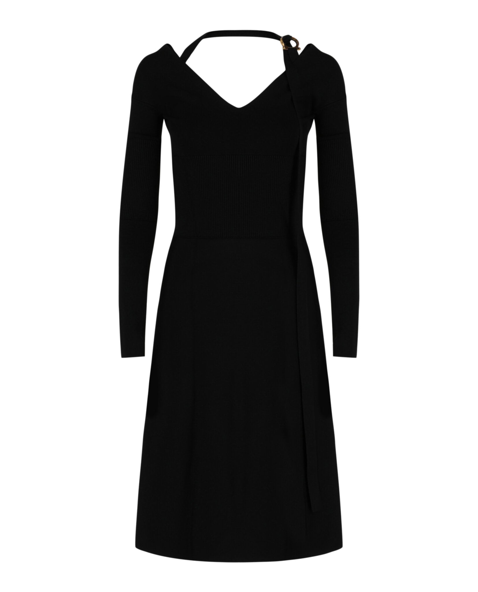 Ferragamo Womens Halter Strap Dress Black