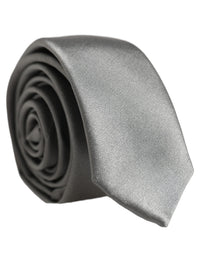 Dolce & Gabbana Dolce & Gabbana Gray Satin 100% Silk Adjustable Men'sd Men NeckMen's Men's Tie