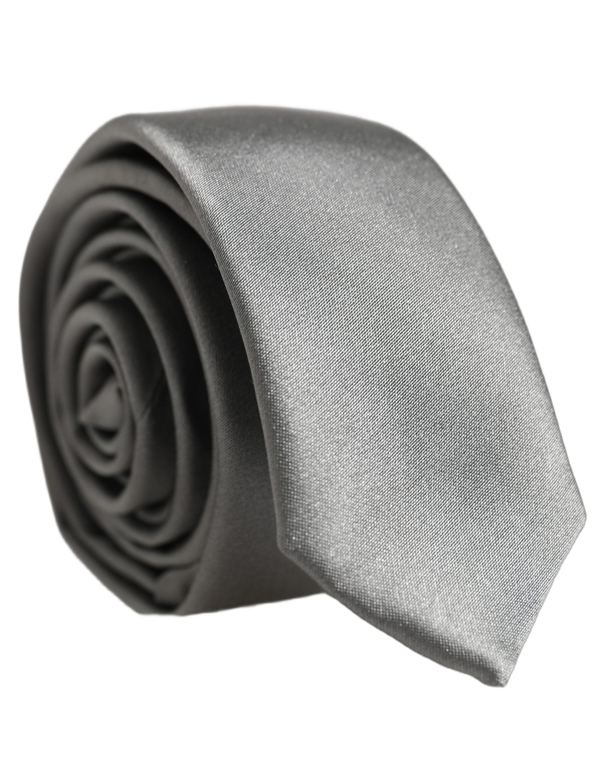 Dolce & Gabbana Dolce & Gabbana Gray Satin 100% Silk Adjustable Men'sd Men NeckMen's Men's Tie