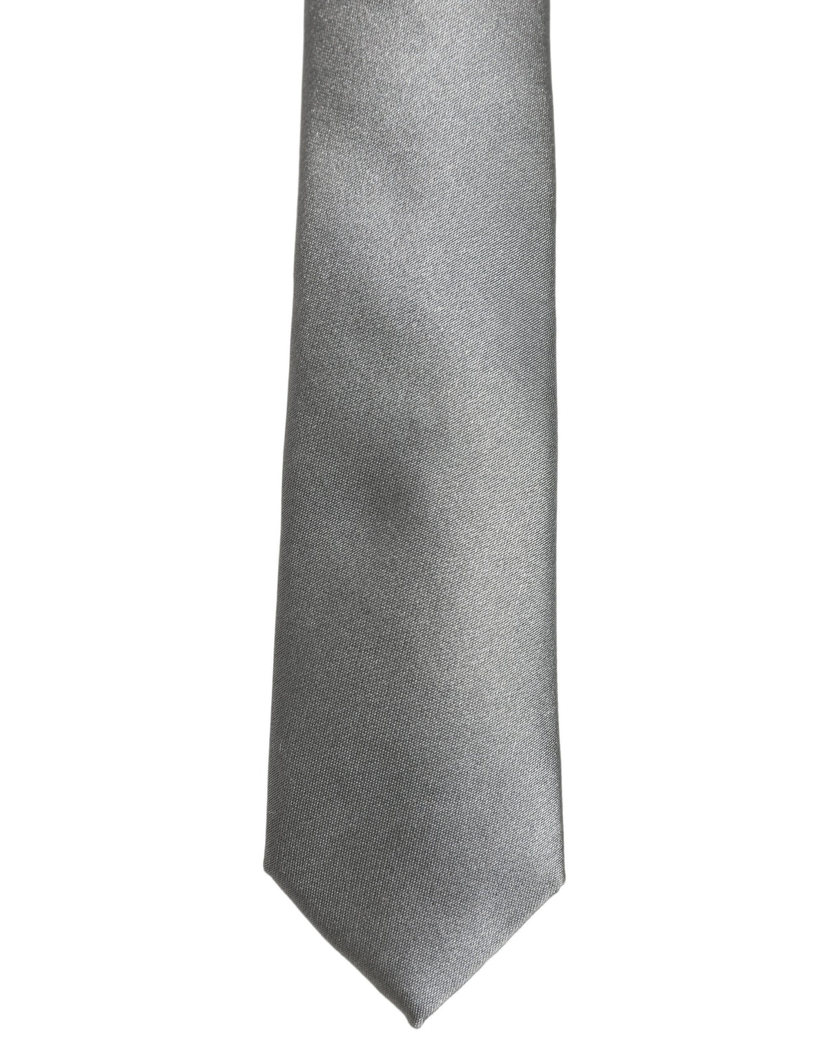 Dolce & Gabbana Dolce & Gabbana Gray Satin 100% Silk Adjustable Men'sd Men NeckMen's Men's Tie