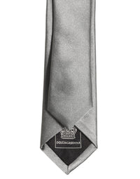 Dolce & Gabbana Dolce & Gabbana Gray Satin 100% Silk Adjustable Men'sd Men NeckMen's Men's Tie