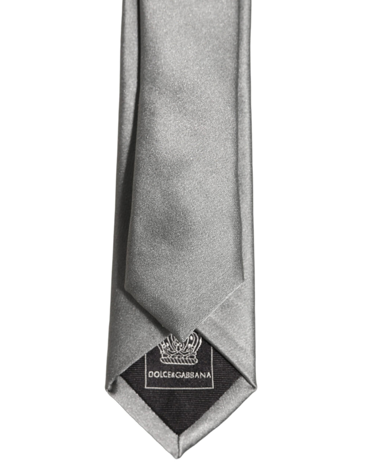 Dolce & Gabbana Dolce & Gabbana Gray Satin 100% Silk Adjustable Men'sd Men NeckMen's Men's Tie