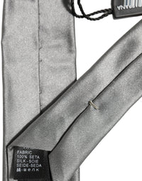 Dolce & Gabbana Dolce & Gabbana Gray Satin 100% Silk Adjustable Men'sd Men NeckMen's Men's Tie