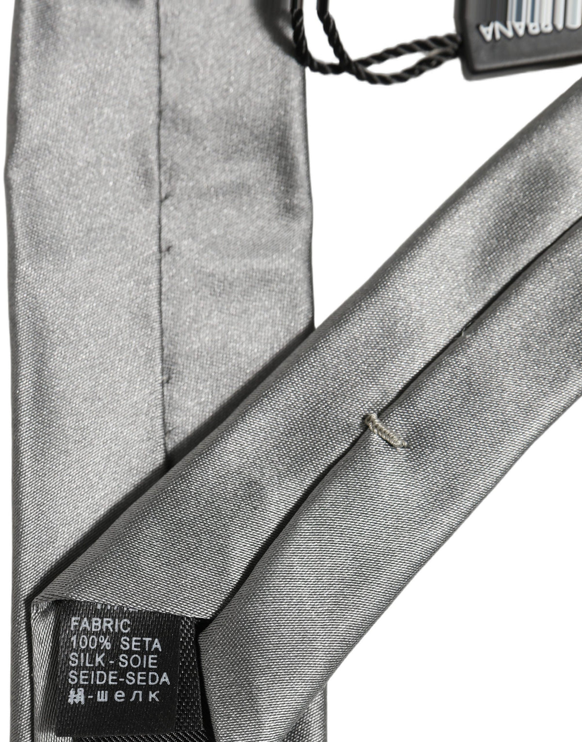 Dolce & Gabbana Dolce & Gabbana Gray Satin 100% Silk Adjustable Men'sd Men NeckMen's Men's Tie