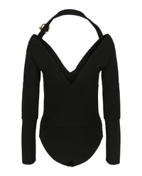 Ferragamo Womens V-Neck Long Sleeve Bodysuit