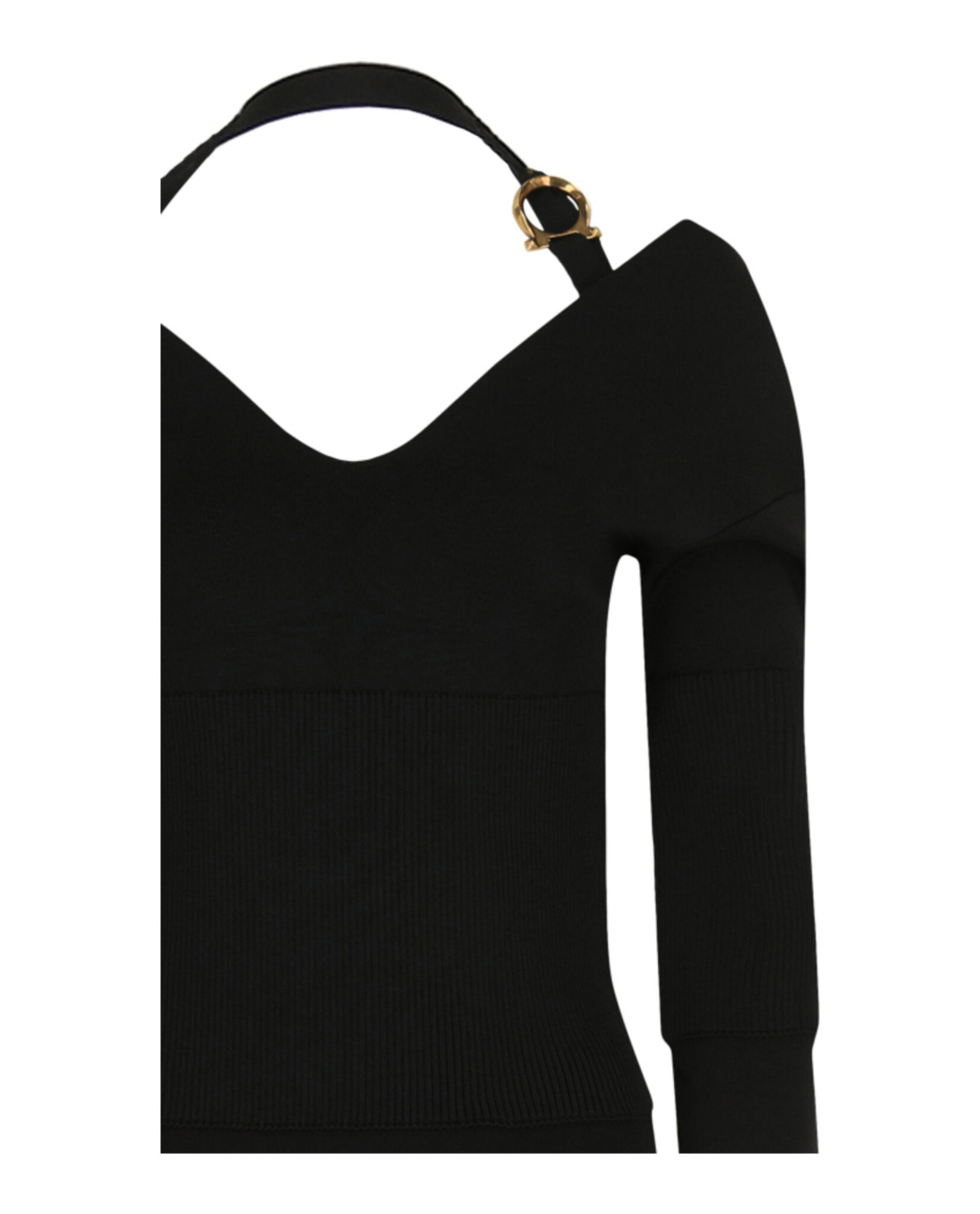 Ferragamo Womens V-Neck Long Sleeve Bodysuit