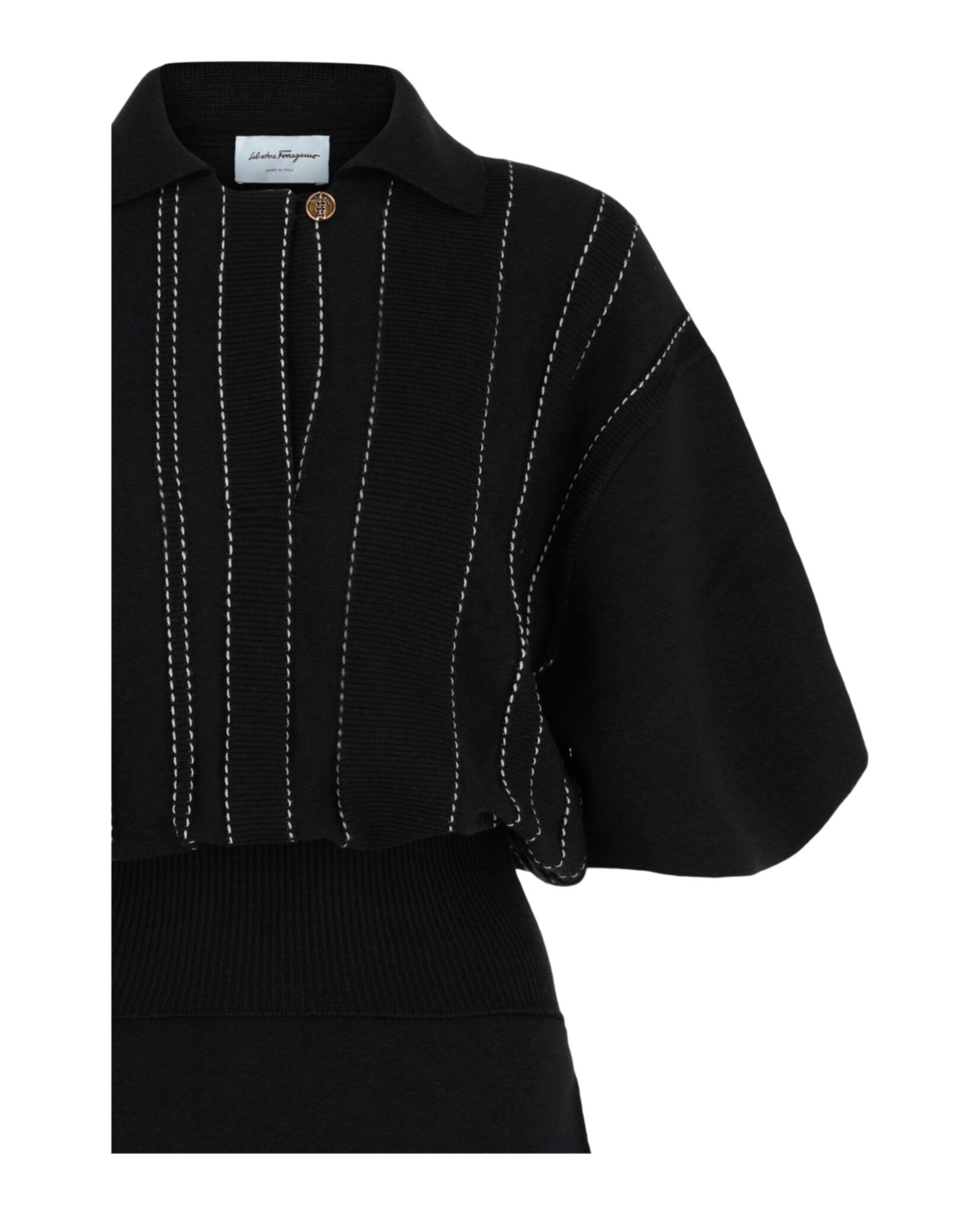 Ferragamo Womens Contrast Stitch Knit Dress