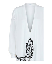Ferragamo Womens V-Neck Oversized Maxi Dress
