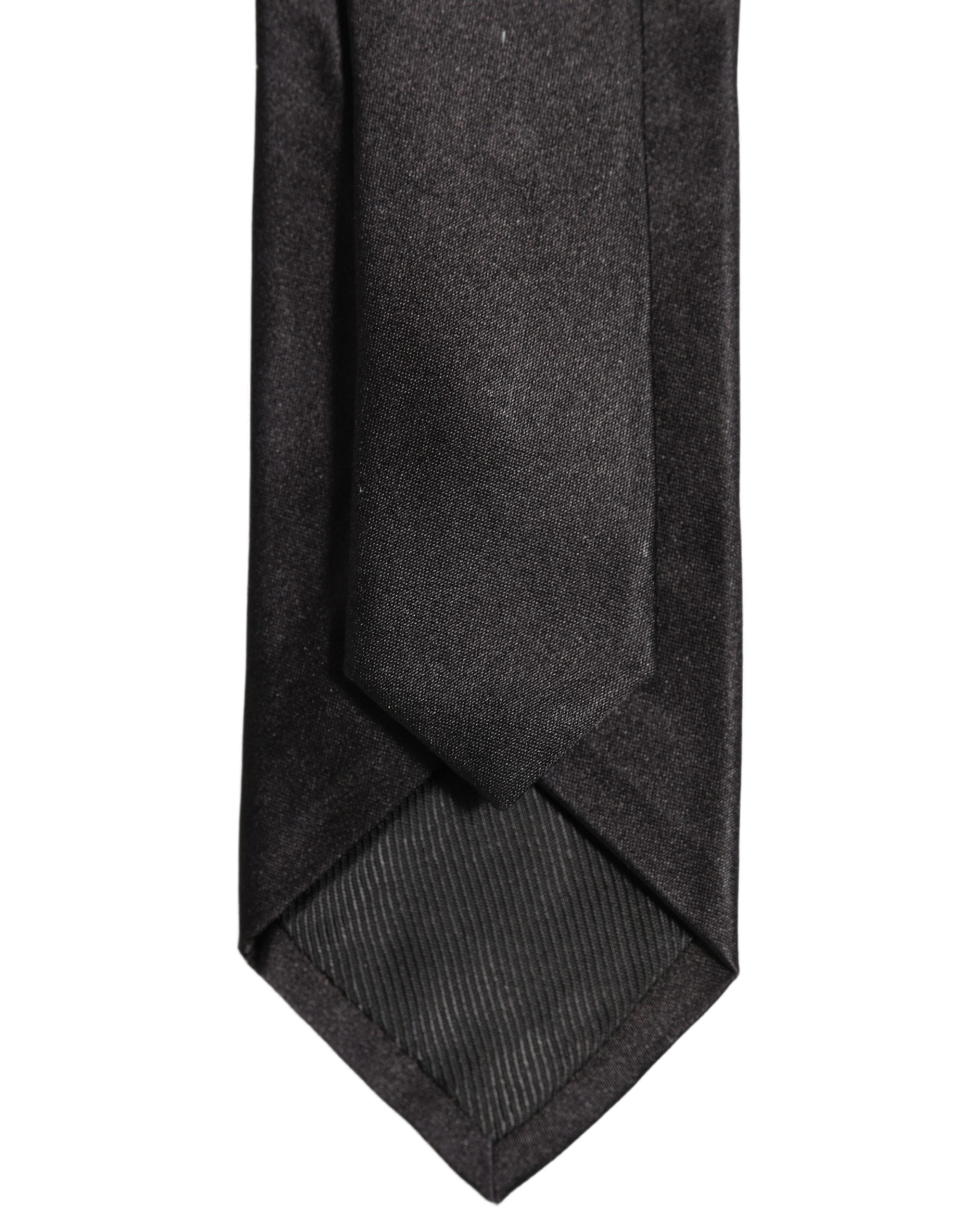 Dolce & Gabbana Dolce & Gabbana Black Satin 100% Silk Adjustable Men'sd Men NeckMen's Men's Tie