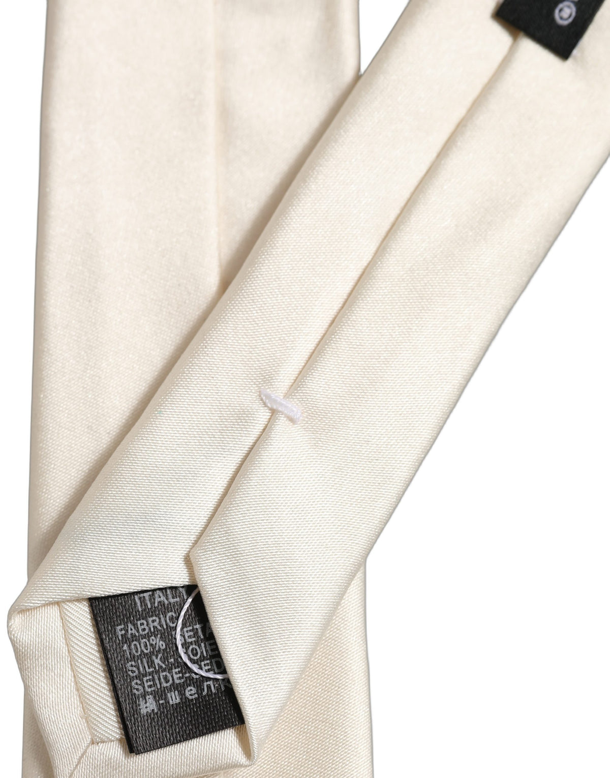 Dolce & Gabbana Dolce & Gabbana Cream Satin 100% Silk Adjustable Men'sd Men NeckMen's Men's Tie