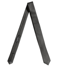 Dolce & Gabbana Dolce & Gabbana Dark Gray Textured Silk Adjustable NeckMen's Accessory Men's Tie
