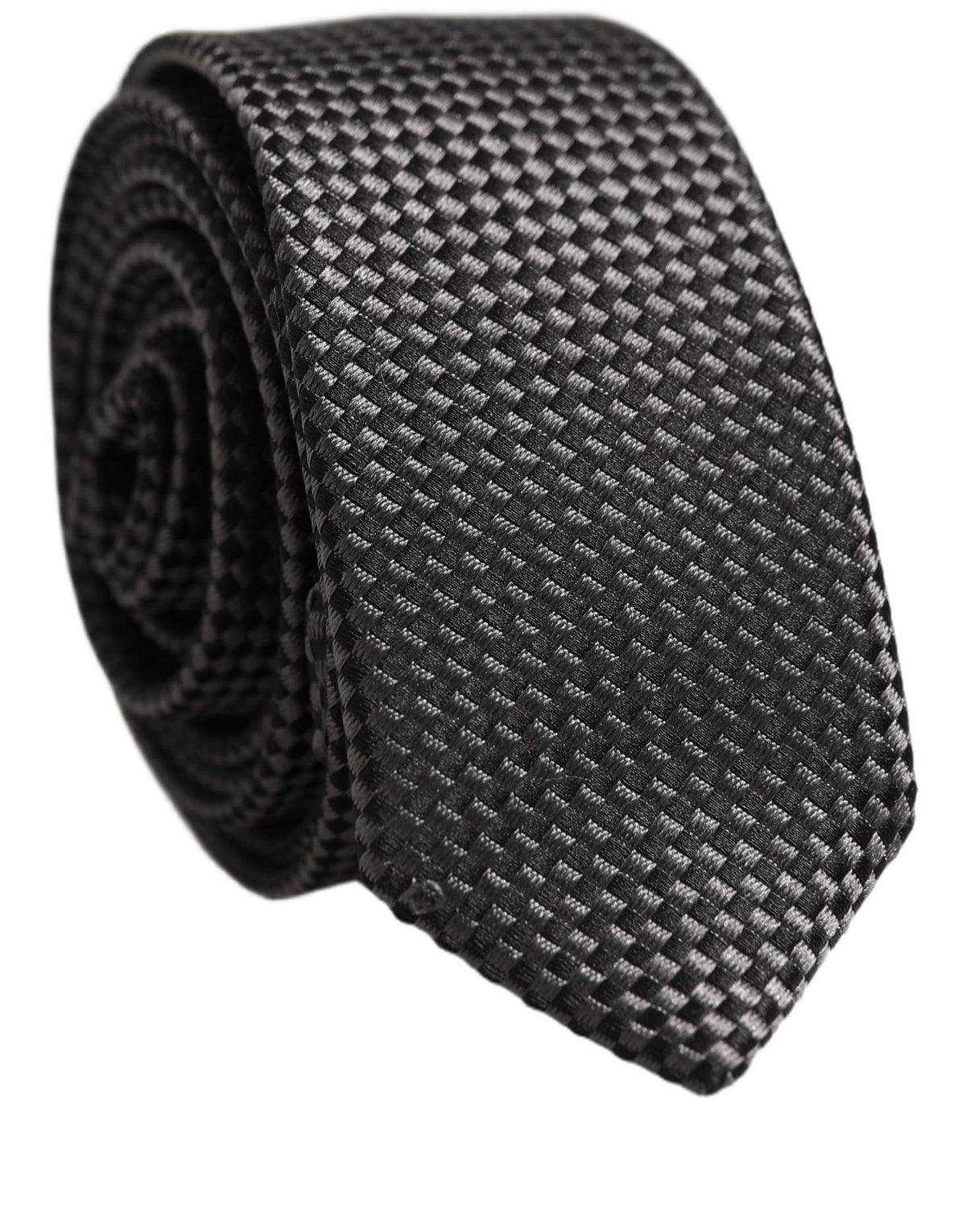 Dolce & Gabbana Dolce & Gabbana Dark Gray Textured Silk Adjustable NeckMen's Accessory Men's Tie