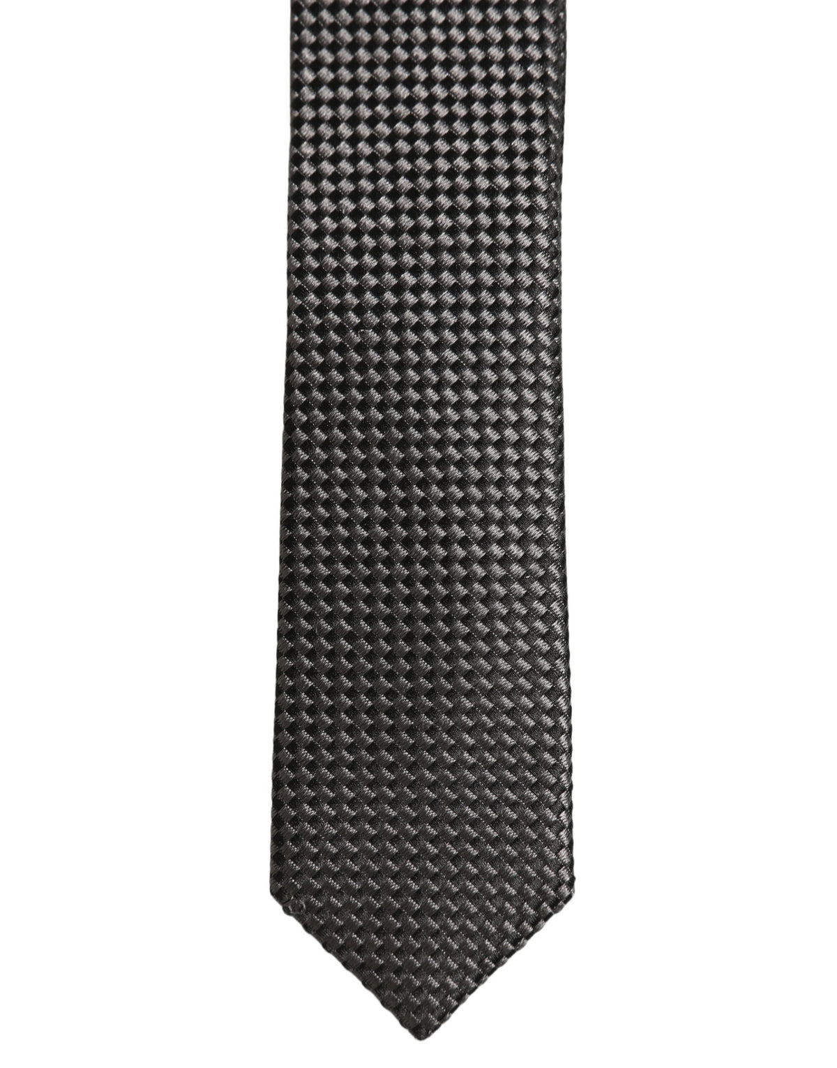 Dolce & Gabbana Dolce & Gabbana Dark Gray Textured Silk Adjustable NeckMen's Accessory Men's Tie