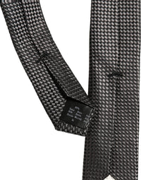 Dolce & Gabbana Dolce & Gabbana Dark Gray Textured Silk Adjustable NeckMen's Accessory Men's Tie